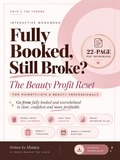 Fully Booked Still Broke — The Beauty Profit Reset, 22-page interactive workbook with profit, pricing and money tools